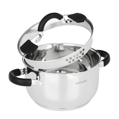 Кастрюля 18х10,5см, 2,5л, со стекл. крышкой, индукция SATOSHI Арбон (1/6)