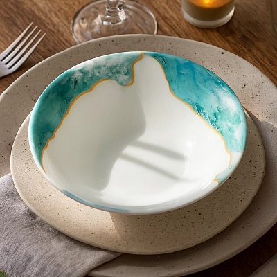 Тарелка 20см суповая DIWALI MARBLINA (ударопр.стекло) (6/24)