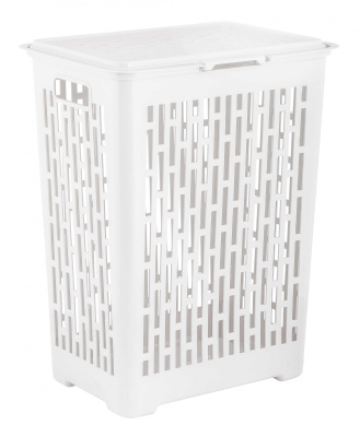 Корзина д/белья "Матрица" 45л (белый) пласт.(уп.4)