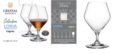 Набор стаканов 2пр 395мл LOXIA для бренди (стекло) (1/24)