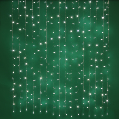 Гирлянда эл. занавес 2x1,5м, 272LED*белый, мерцание., ПВХ прозрач., коннектор, 220В (1)