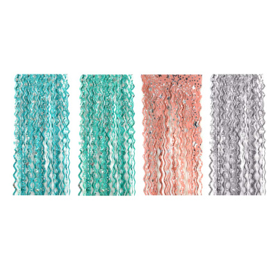 Дождик волнистый с рисунком, матовый, 15х100 см, ПВХ, 4 цв СНОУ БУМ (1/10)