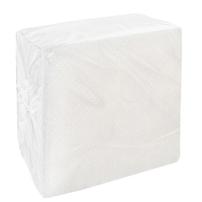 Салфетки бумажные 45/50шт 24*24см белые/цветные (однослойные) (50/50)