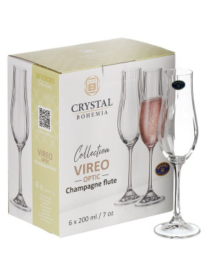 Набор бокалов 6пр 200 мл "VIREO OPTIC" для шампанского (1/4)