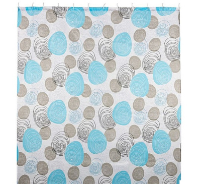 Занавеска для ванной комнаты "Шарики", полиэстер, 180*160 см (1/24)