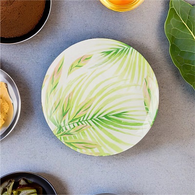 Тарелка 20,5см десертная CRAZYFOLIA WHITE (ударопр.стекло) (6/24)