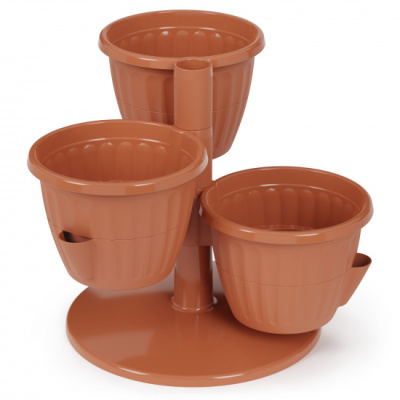 Горшок цв. "Каскад" 0,7л (терракотовый) пласт (уп.12)