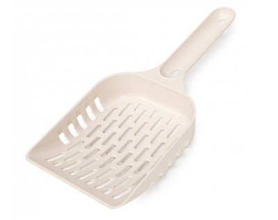 Совок для уборки кошачьего туалета (бежевый) пласт.(уп.20)