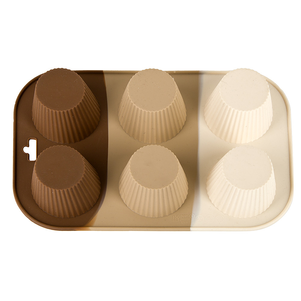 Форма для выпечки 26*16,5*3,5см. 6 ячеек"Tiramisu" (силикон)(без упаковки)(12/12)