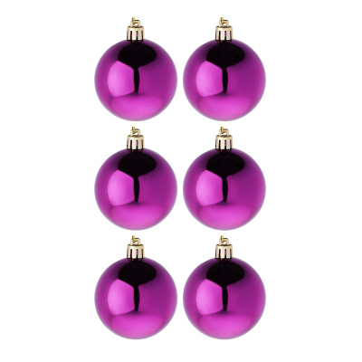 Набор шаров 6шт 6см пластик, маджента СНОУ БУМ (1/6)