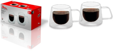 Набор кружек с двойными стенками  ZEIDAN 280 мл стекло (1/24)