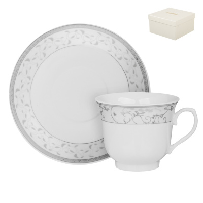 Набор чайный 2 пр., 220мл, 14,5см, фарфор MILLIMI Ажур (1/24)