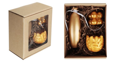 Набор подарочный (свеча фигурная 1 шт, бутылочка - 1шт, подсвечник гипс -1шт (17x25 см))