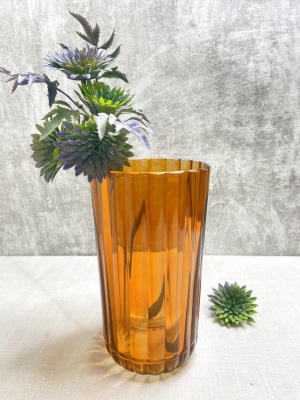Ваза для цветов "Янтарная" высота 190мм (стекло) (1/6)