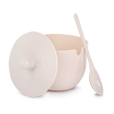 Сахарница "Джелли" 0,40л (с ложкой)(бежевый) пласт.(уп.12)