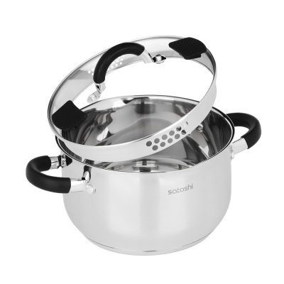 Кастрюля 20х11,5см, 3,4л, со стекл. крышкой, индукция SATOSHI Арбон (1/6)