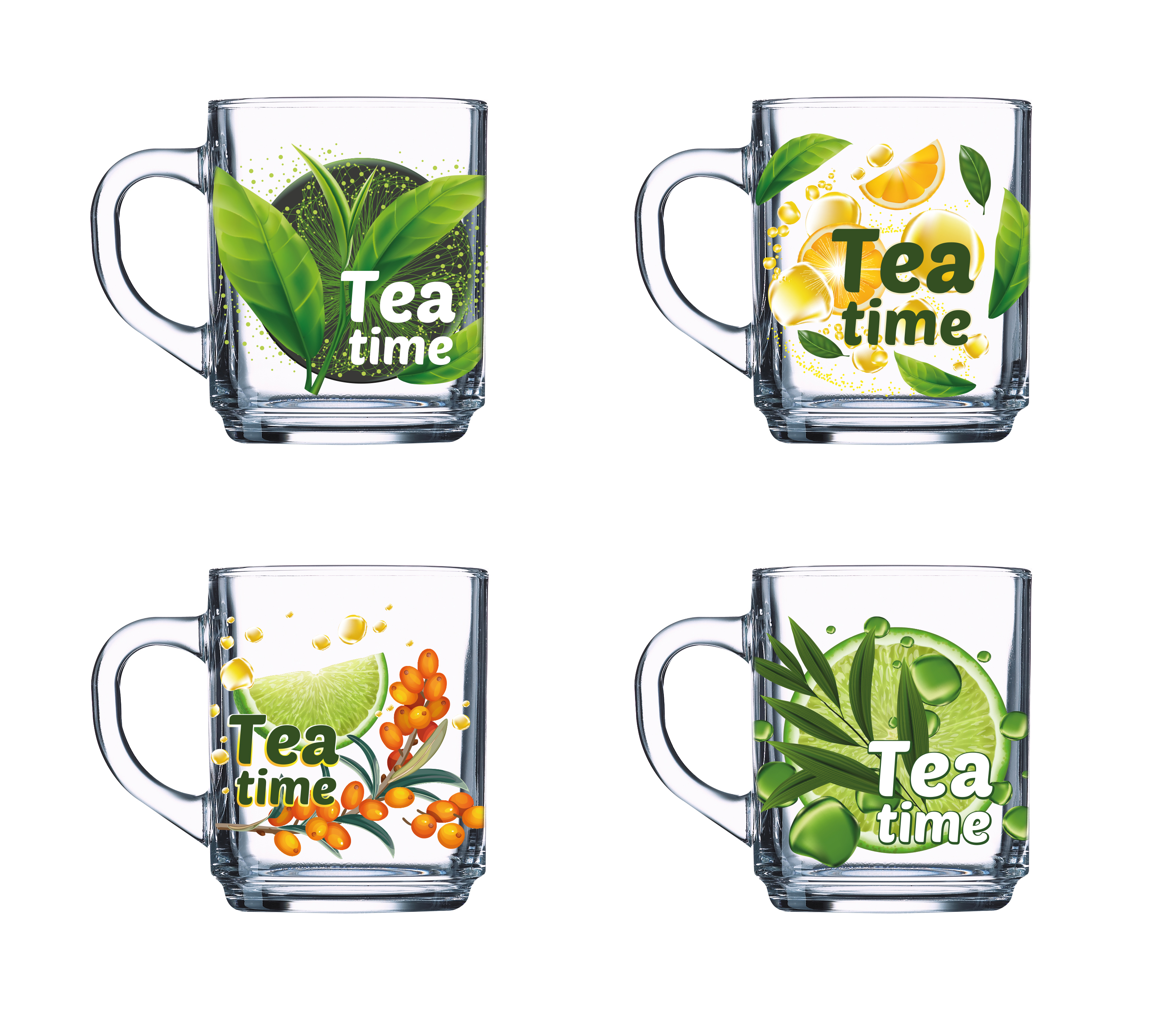 Кружка 200мл "Green tea" Время чая стекло (20/1320)