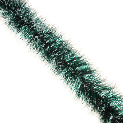 Мишура 9x200см, ПЭТ, зеленая с белым, 26-324 СНОУ БУМ (1/12/60)