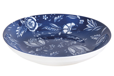 Тарелка 19см Тюльпаны синий глубокая фарф. (6/12/60)