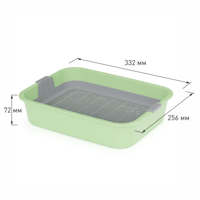 Лоток "Барсик" (с сеткой) зеленый пласт (22)