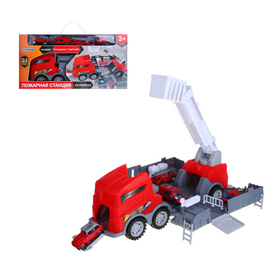 Игровой набор "Пожарная станция 2 в 1", ABS, металл, 40,5х10х20,5см,пласт.(1/18)