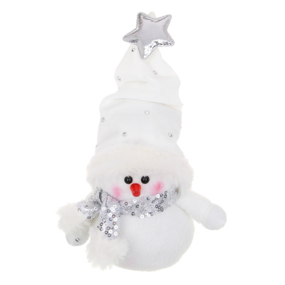 Сувенир-фигура интерьерная в виде снеговика, 15x10x20см, полиэстер, арт.46 СНОУ БУМ 