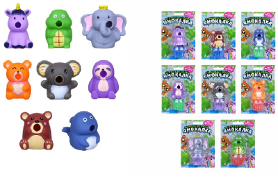 Игрушка слайм с игрушкой "Чмокалки", PVC, PP,12,7х18,5, 8 диз ИГРОЛЕНД (12/192) 