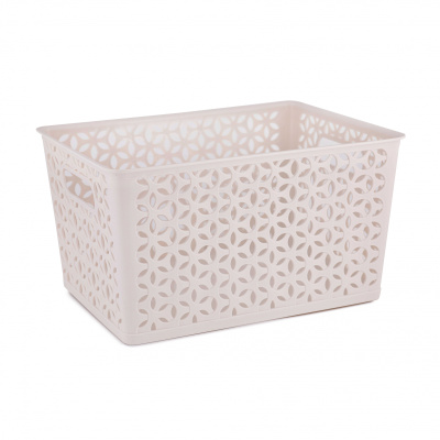 Корзина "Мираж" 380х285х210мм (бежевый) пласт.(уп.8)