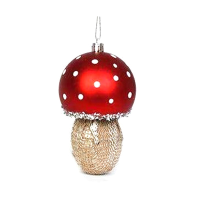 Украшение декоративное "Мухомор" 8*12см (пенопласт,пласт.,полиэстер,джут) (1/20)