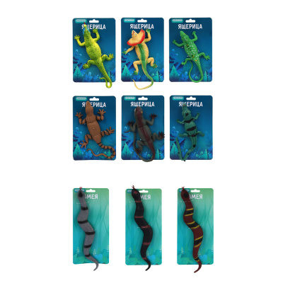 Фигурки в виде Рептилий, резина, 4-10 дизайнов (1/9/144)