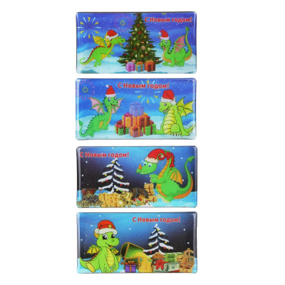 Магнит Символ Года, эпоксидная смола, 5x10x0,5 см, 4диз СНОУ БУМ (1/24)