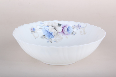 Салатник 18см 700мл Blue flowers стеклокер. (6/48)