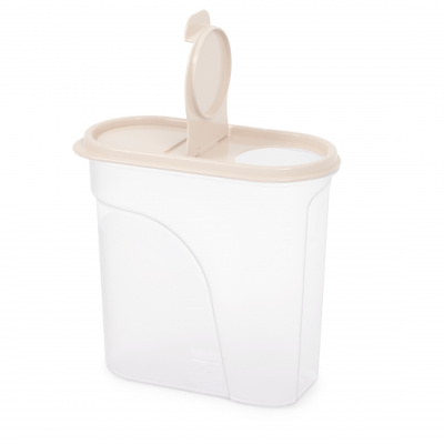 Емкость для сыпучих продуктов 1,75л (с клапаном) (бежевый) (уп.12)