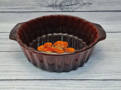 Емкость для запекания круглая "Шарлотка" Мак черный (6)