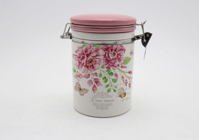 "Дикая роза" Банка д/сып прод 850мл с клипсой п/у керам.(1/18)