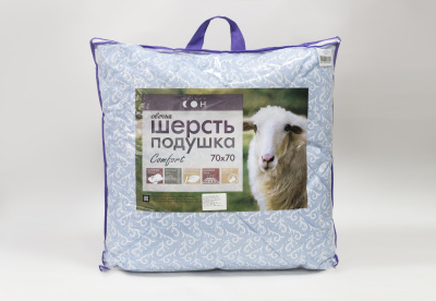 Подушка "Дрема" Шерсть овечья стеган. полотно 70х70 (1/6)