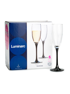 Набор бокалов 170мл 6пр д/шамп Домино стекло (1/4)