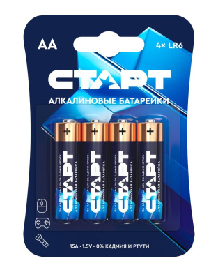 Батарейки СТАРТ LR6-BL4 АА (цена за упак.)(упак.4шт) (10/180)