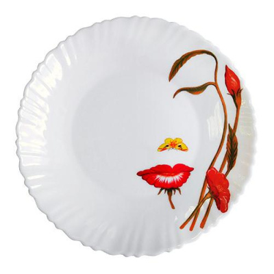 Тарелка 19см десертная "Природа в лицах" упр.стекло(6/48)