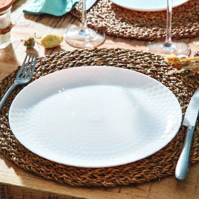 Тарелка 25см обеденная PAMPILLE WHITE (ударопр.стекло) (6/24)