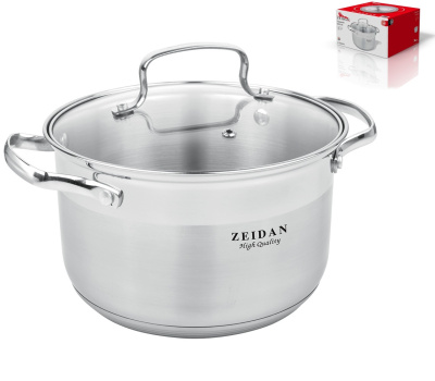 Кастрюля 4,0л зерк.полир, шкала литража, ст/кр, 5-ти слойн капс дно п/у (нжс) (6)