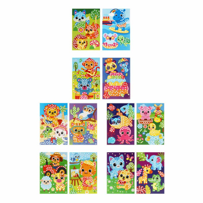 Аппликация из самоклеящихся наклеек "Кружочек", 2шт, наклейки, бумага, 21*30см (4диз) (18/216)