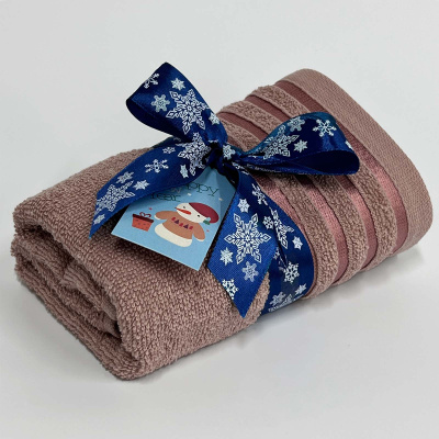 Полотенце подарочное "ЖЕЛАНИЕ" 40х65, 400гр./м2, (1шт.) пудровый (1/1)