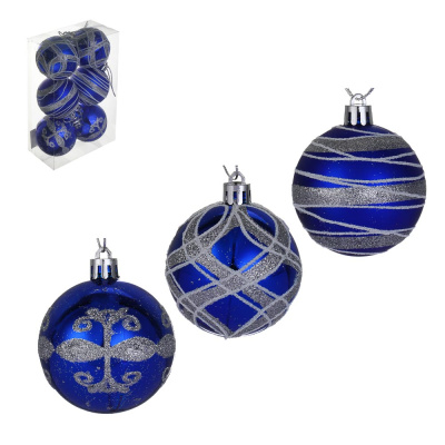 Набор шаров 6 см, 6 шт, синий, 26-135 СНОУ БУМ (1/1)