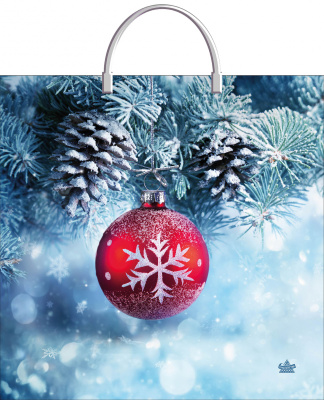 Пакет Морозное настроение- пластиковая ручка 360х370х100см (10/100)