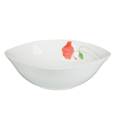 Салатник 480мл 16.5х5.5см опаловое стекло квадр. форма MILLIMI Маки(6/72)