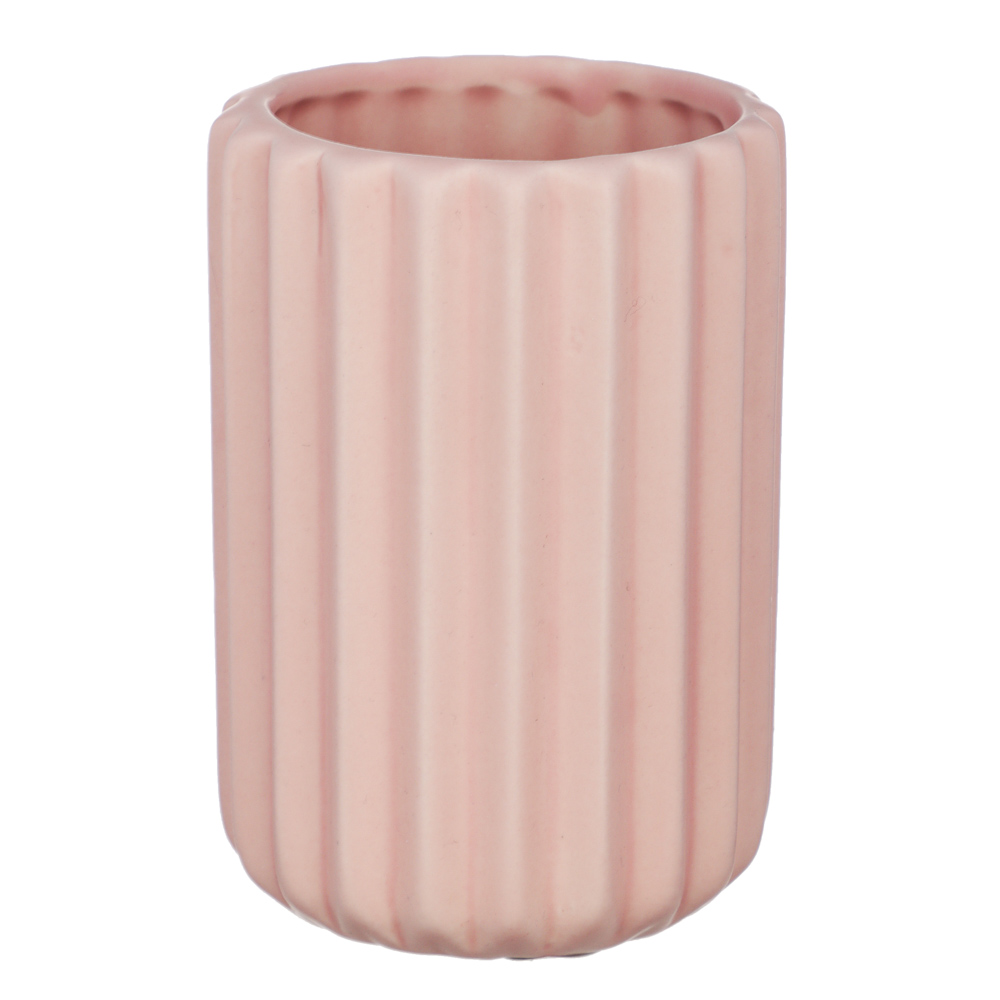 Стакан для зубных щеток и пасты "Солнце", керамика, нежно-розовый VETTA (6/36)