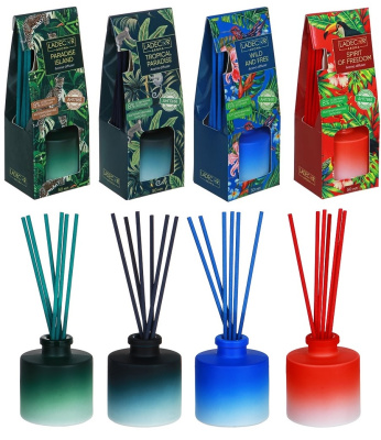 Аромадиффузор с цветными палочками, LUX, 50 мл, 4 аром (4/24)