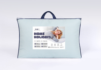 Подушка 70х50 "Home Holidays" Белый с голубой полоской (1/10)