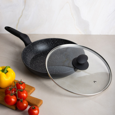 Сковорода литая d26см ст/кр., АП мрамор, индукция SATOSHI Стоун (1/6)